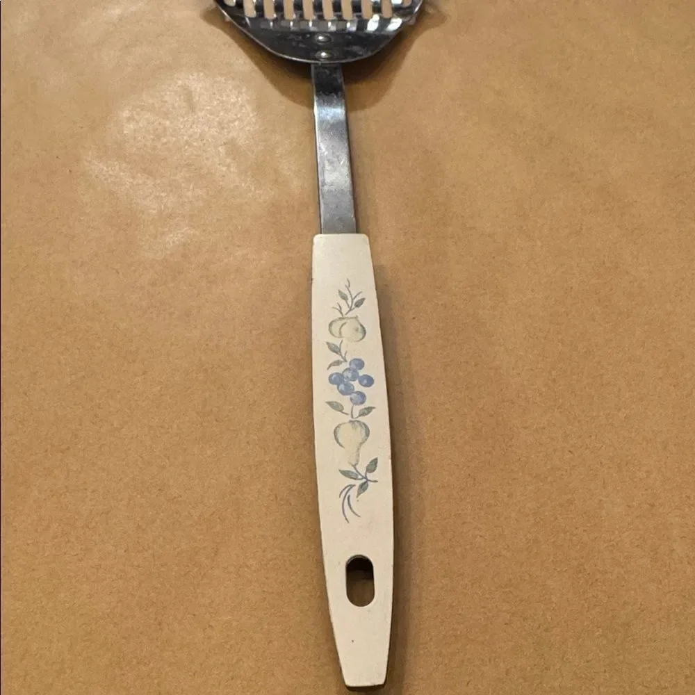 VINTAGE Strainer USA Spatula Stainless Steel With Fruit Pattern Handle